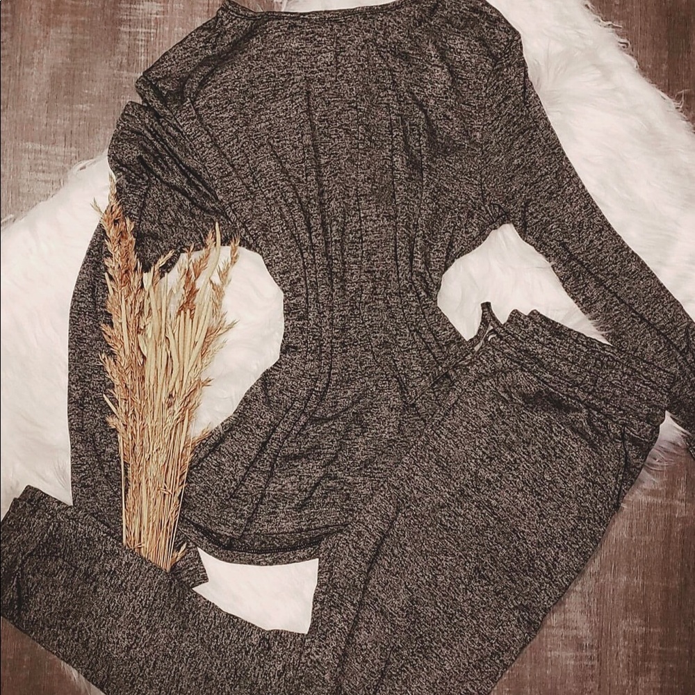 Sweater Knit Lounge Set (black)